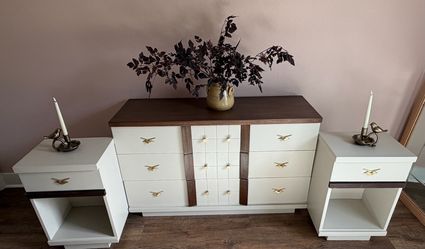 Custom Refinished Mid-Century Modern (MCM) 3-Piece Bedroom Set -Ready for his new home
