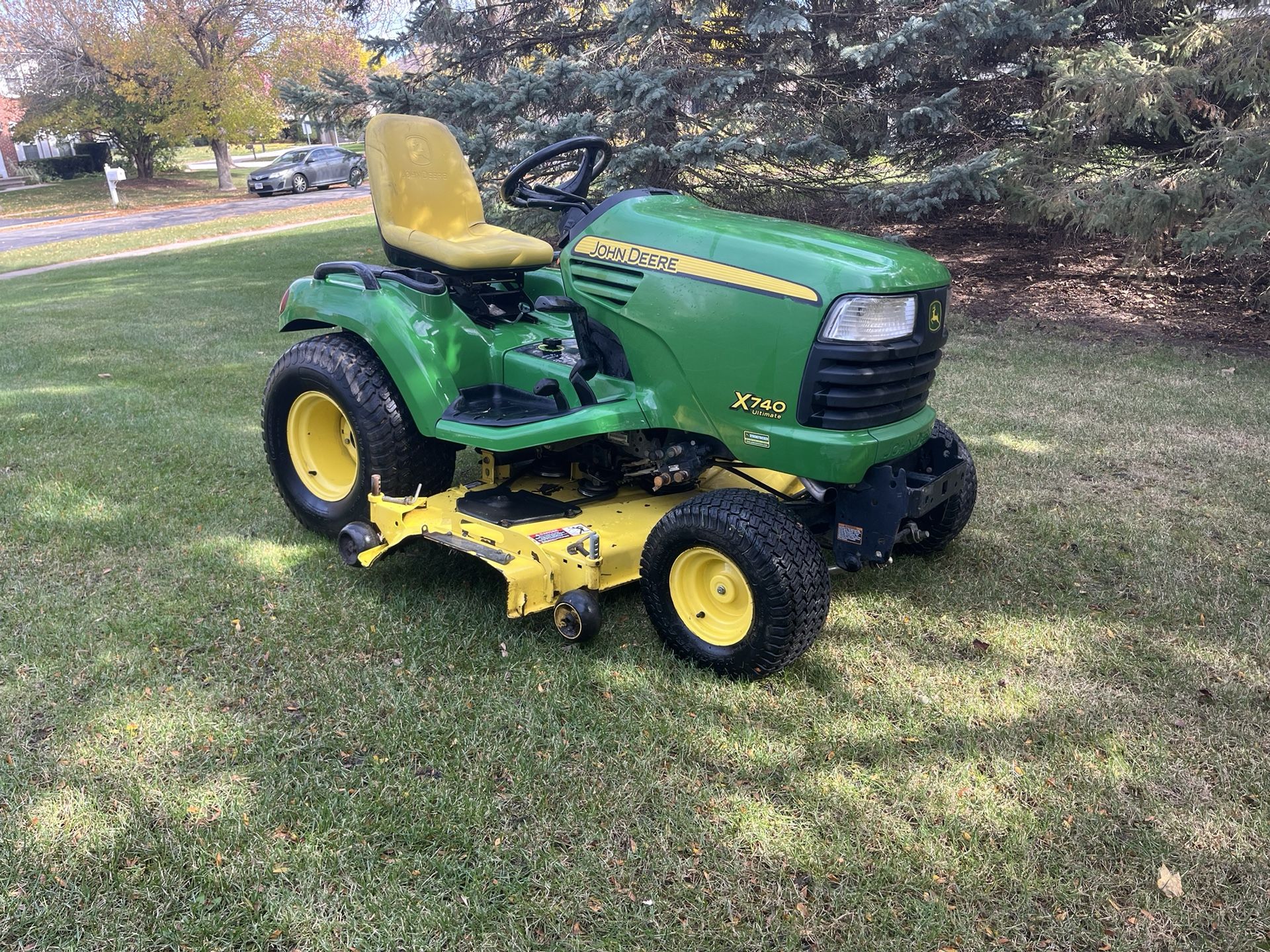 John Deere X740 Heavy Diesel Riding Lawnmower W/ 62 In Deck 