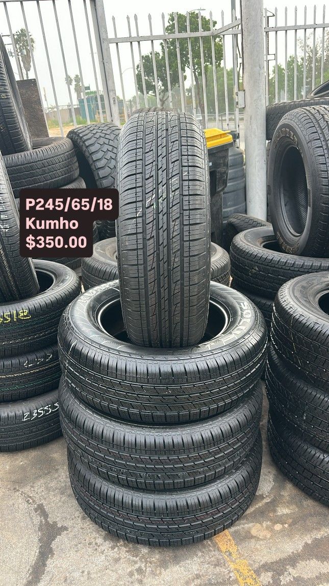 SET OF FOUR USED TIRES 245/65/18 KUMHO