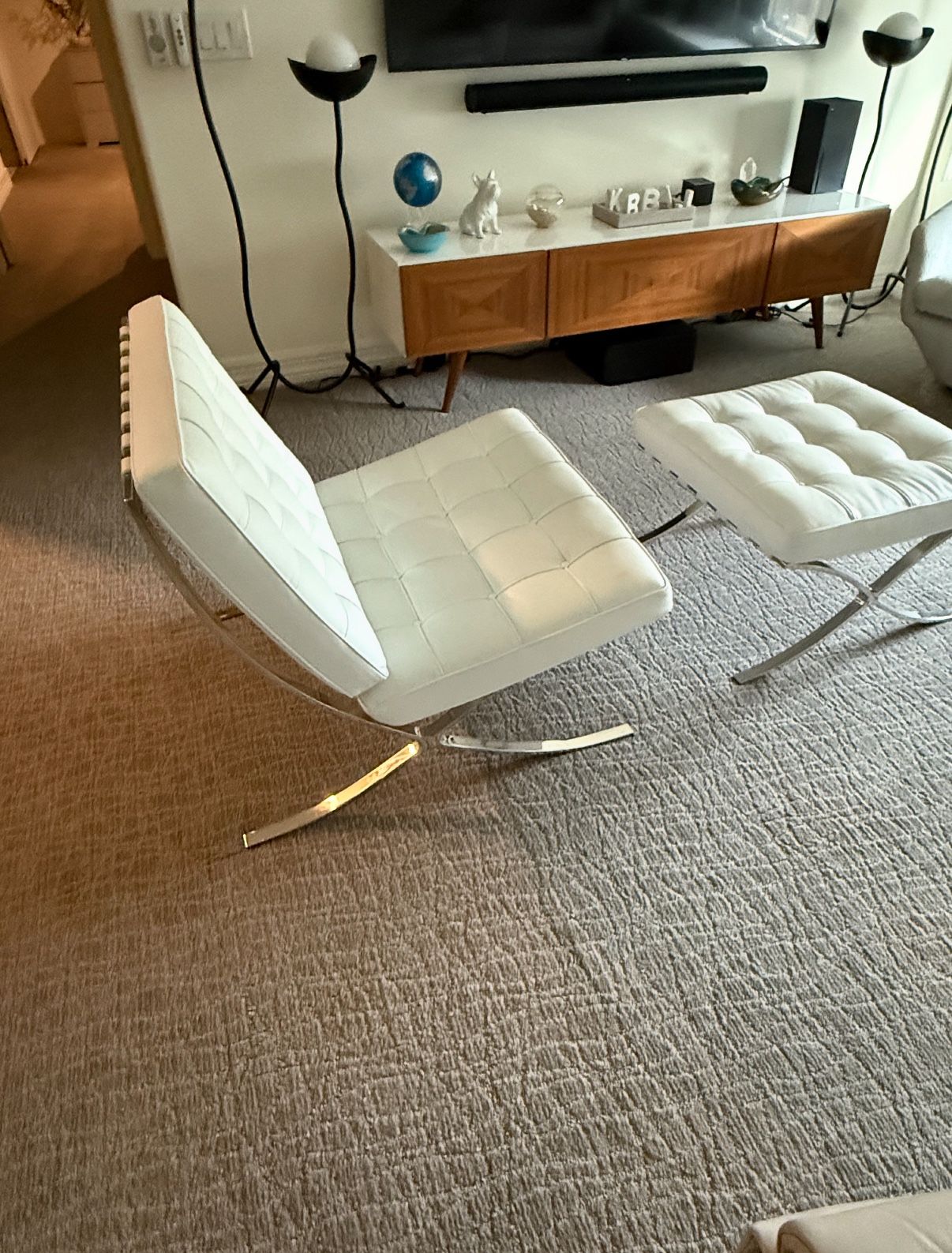 Mid Century Chair and Ottoman