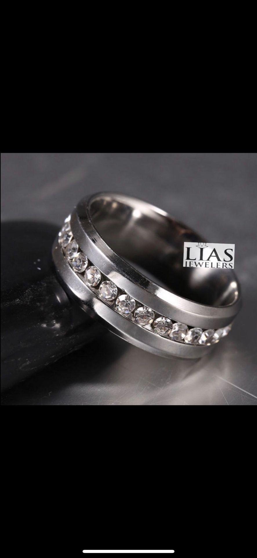 New 18k White Gold Men Wedding Ring