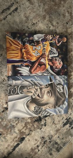 Kobe Bryant & Mac Miller Canvas Art – $80 for Both or $50 Each