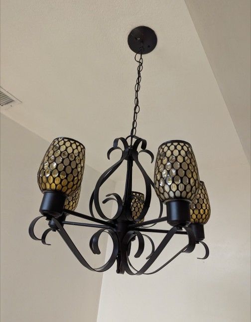 5 light chandelier beautiful glass