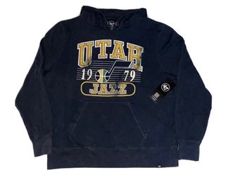 47 Brand Utah Jazz Hoodie Mens XL Sweatshirt Vintage Distressed NWT