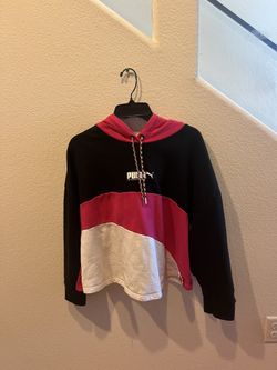 Women’s Hot Pink & Black PUMA Pullover Hoodie-1X