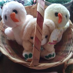 Easter Basket & Stuffed Animals