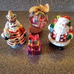 Christopher Radko Candy Holders Christmas Decorations and Barbie Matrix Ornament