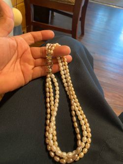 Vintage necklace silver 925 silver fresh water pearls