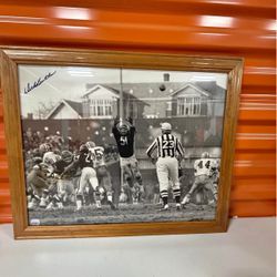Dick Butkus signed 16x20 Photo professionally matted/27"x22" frame COA Perfect