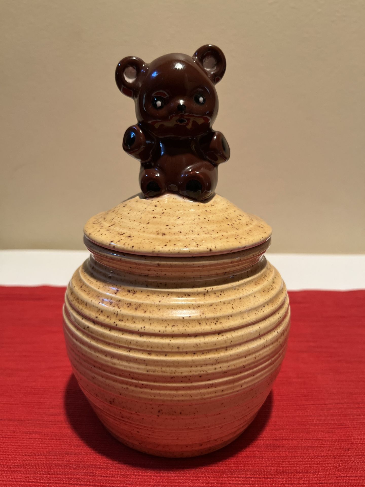 Ceramic Teddy Bear Cookie Jar/Honey Pot