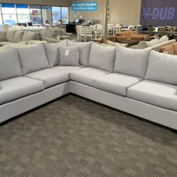 Grey L Shaped Sectional Couch 