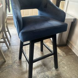 2 Blue Bar Stools - Like New! 