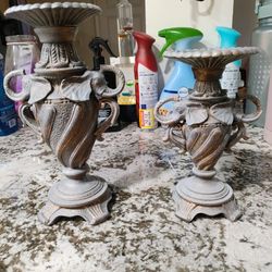 Two Piece Candle Holders Elephant 