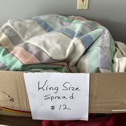 Kingsize Sheet And Spread, Fit And Flat Sheet, Two King Size Pillow Cases
