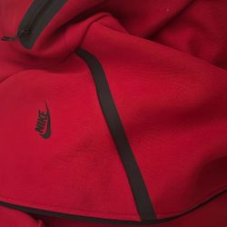 authentic full red nike tech set (top and bottom) 