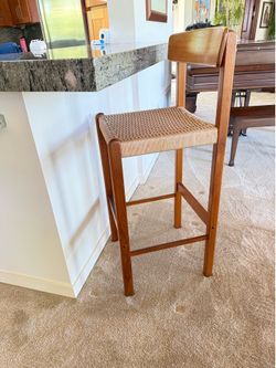 Bar stool, solid Teak