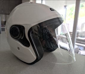 GLX Open Face Motorcycle Helmet w/ Full Visor size M – Lightly Used – DOT