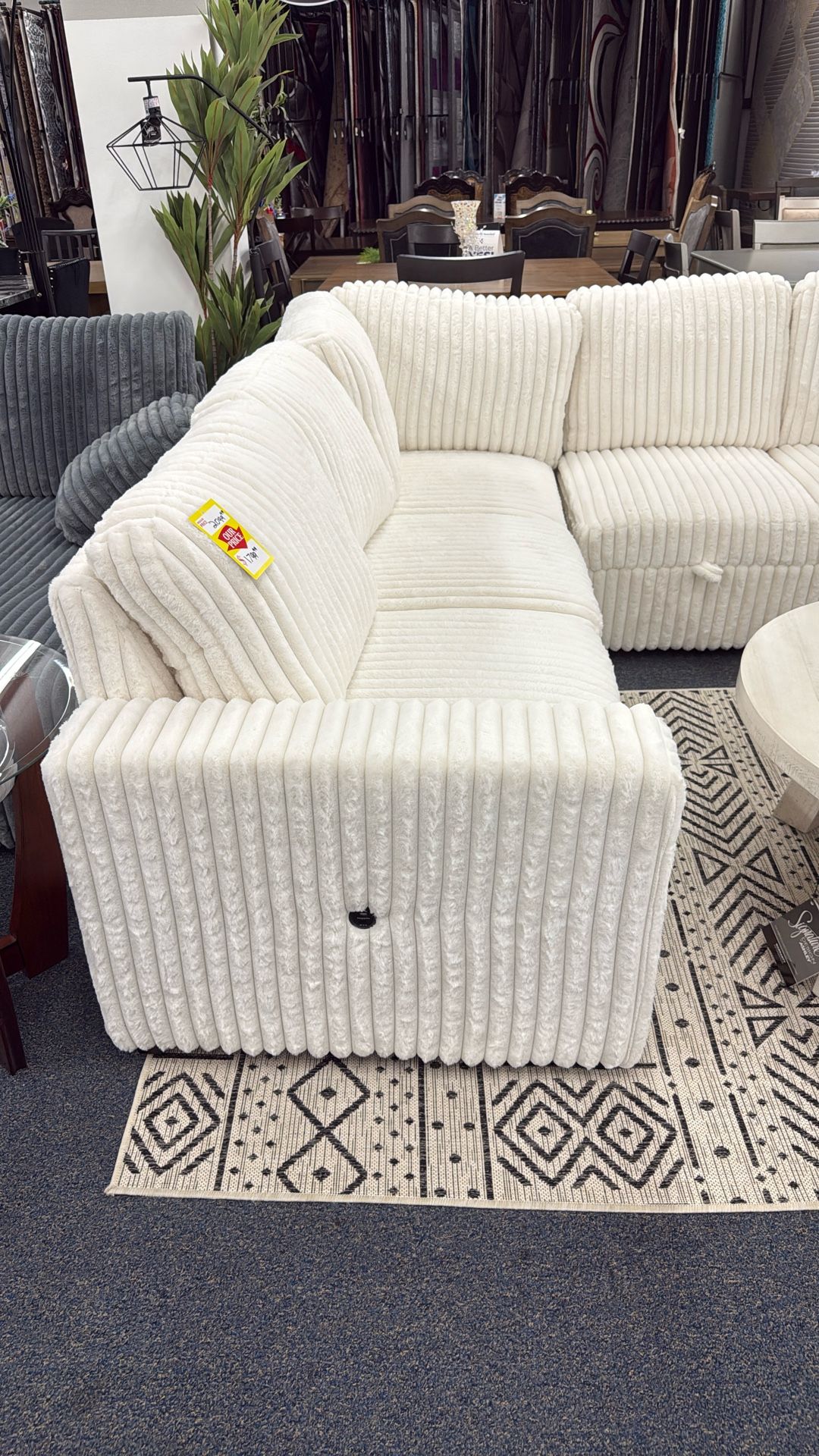 “Luxury Cream Set — Fluffy Comfort with Pull-Out Bed & Hidden Storage!”