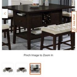 Dining Table And 4 Swivel Stools 