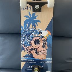 GINGIU LIFE Skull & Surf Skateboard