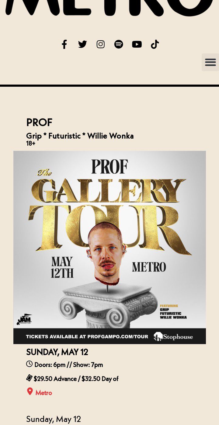 *ASAP* 2 Tickets To See Prof Today At Metro @ 7