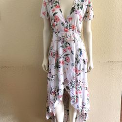 Aakaa Floral Print Wrap Maxi Dress