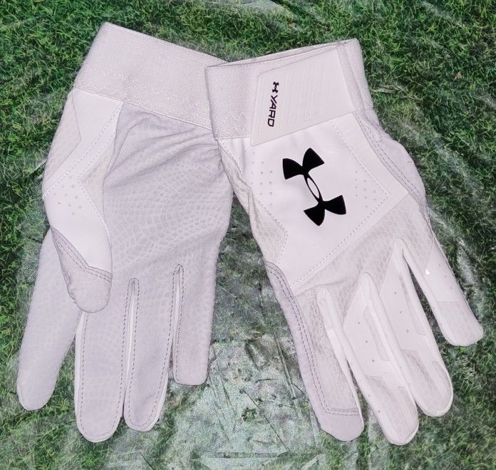 Under Armour Yard. Men's White Baseball batting Gloves Men's Size XL