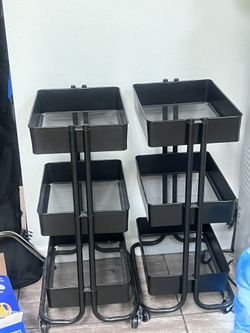 rolling 3 shelf cart