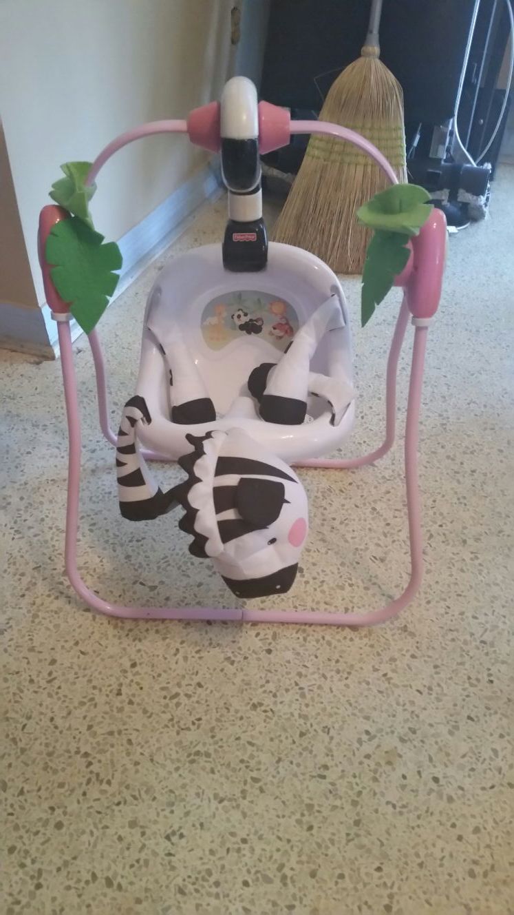 Fisher Price Zebra baby doll swing