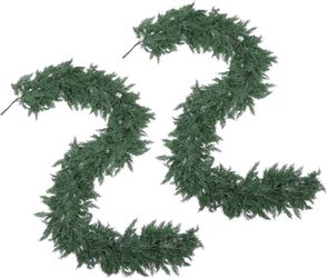 9 FT Garland, 2 Pcs Real Touch Cedar -NEW (3438/🏡)