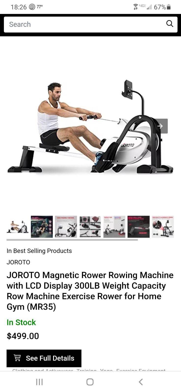 JOROTO Magnetic Rower Rowing Machine with LCD Display $300 OBO