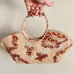 Beaded Coral Handbag