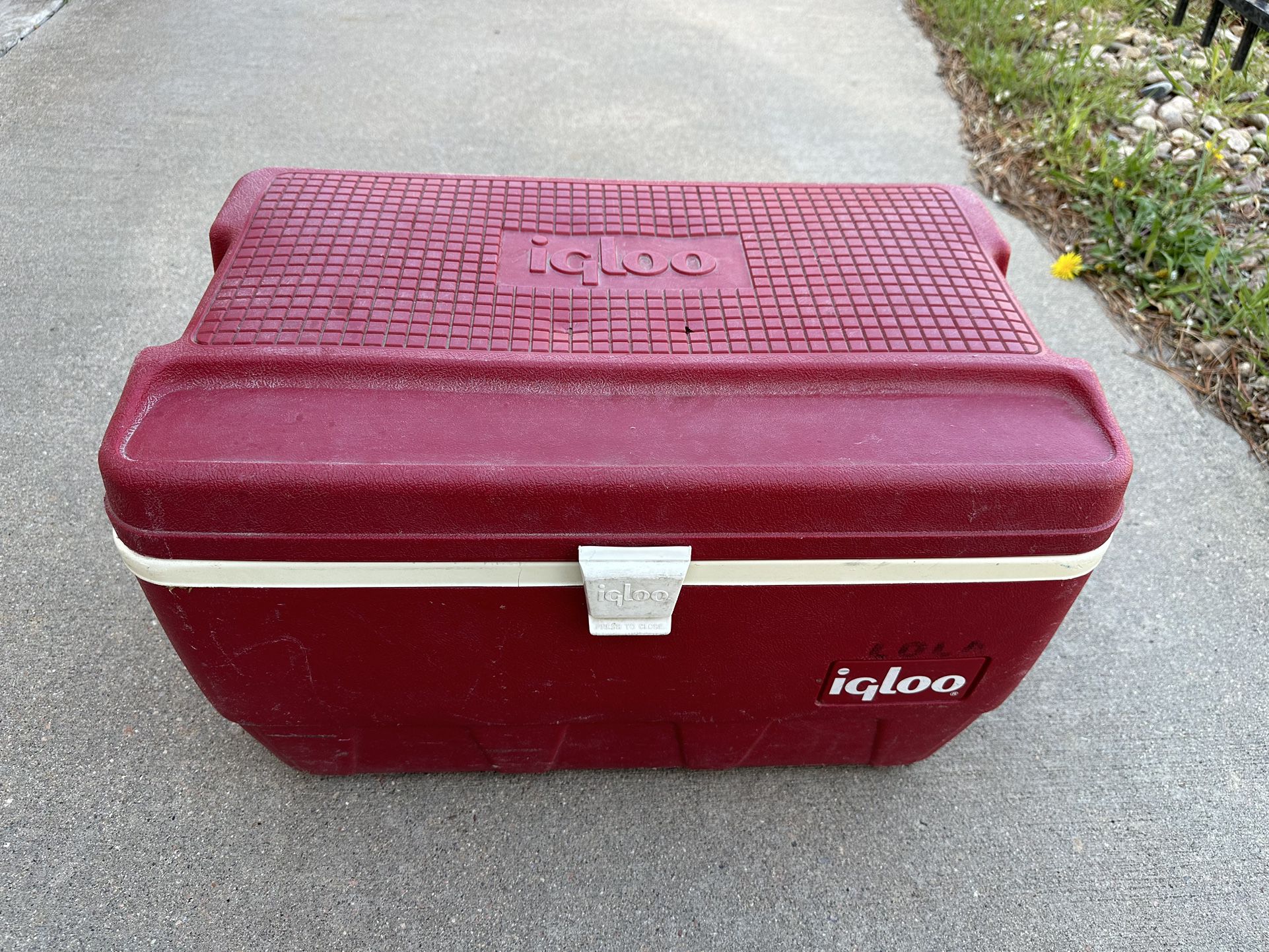 Vintage Retro Red Igloo Cooler Ice Box