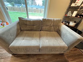 Gray Microfiber Loveseat Sofa