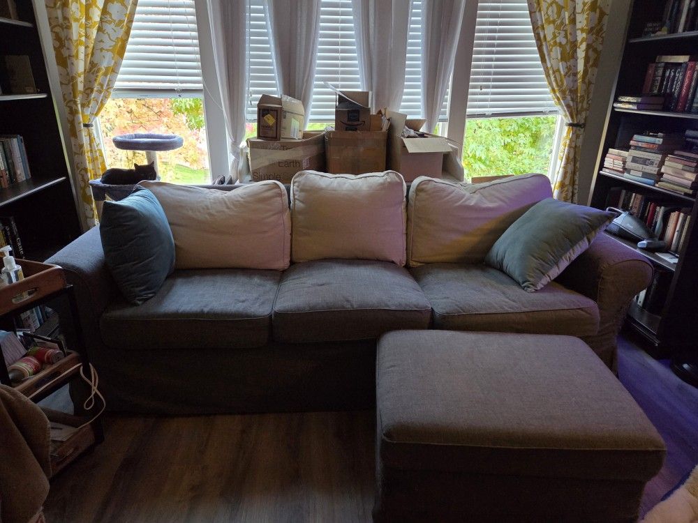 IKEA Ektorp Sofa and Storage Ottoman
