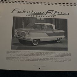 1990 Fabulous Fifties Car Calendar