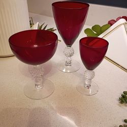 Striking Vintage Ruby Goblets