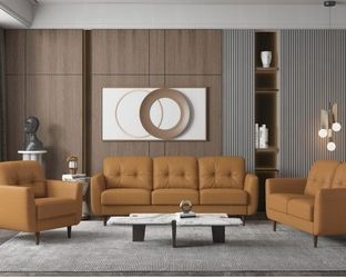 Sofa RADWAN Camel top Grain Leather, New Especial price 