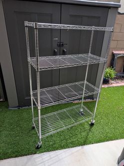 Stainless rolling shelf unit