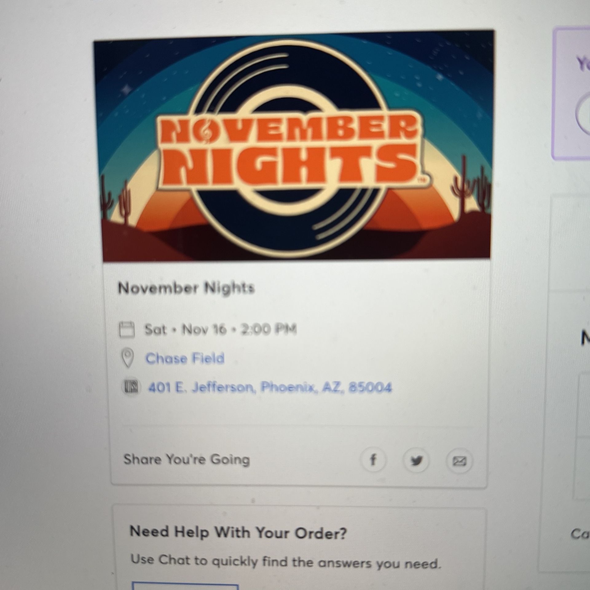 2 Ticket November Nights - Phoenix 11/16