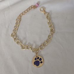 Small Necklace with Paw Print Charm for Pet