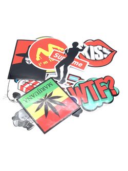 12 Pieces Fashion Logo Vinyl Stickers