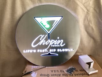 New Rare Chopin Vodka Life's Fast Sip Slowly LED Lighted Sign