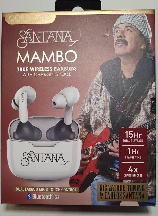 Santana Earbuds. True Wireless With Charging Case. 5 Styles To Choose.
