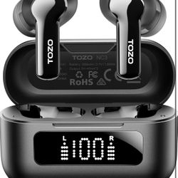 Brand: TOZO TOZO Hybrid Active Noise Cancelling Wireless Earbuds with 6 Mics AI Clear Call Ear Buds 55H Playtime with LED Display 32 Preset EQs via AP
