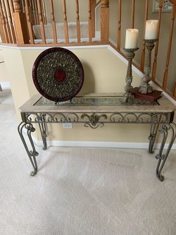 Iron and Marble Sofa/Console Table