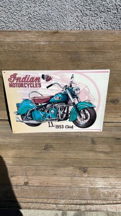 Indian motorcycles 1953 CHIEF. Tin sign..