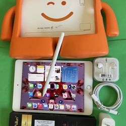 Apple iPad mini 5 (5th Generation/7.9” retina/ latest IOS 26/ 2019 Model ) 64GB with stylus pen, kids case  & Accessories