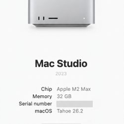 Mac Studio M2 Max - Like New (Warranty Feb 2027)
