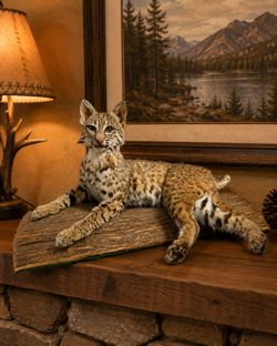 Full-Body Bobcat Taxidermy Mount